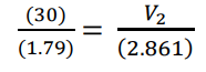 using avogadro's law equation V1/n1=V2/n2 to calculate V2