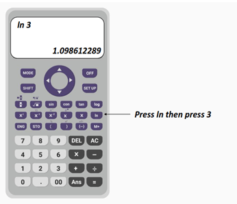 value of ln 3 using your scientific calculator