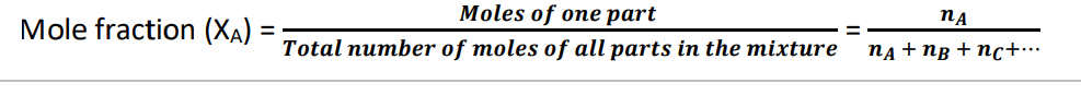 what is mole fraction formula