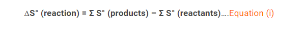 equation to calculate delta S for a reaction