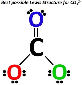 best possible lewis structure of CO32-