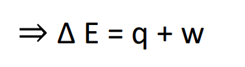 delta e = q + w formula