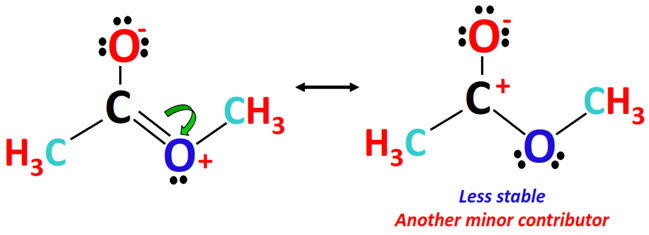 formal charge for methyl acetate (CH3COOCH3)