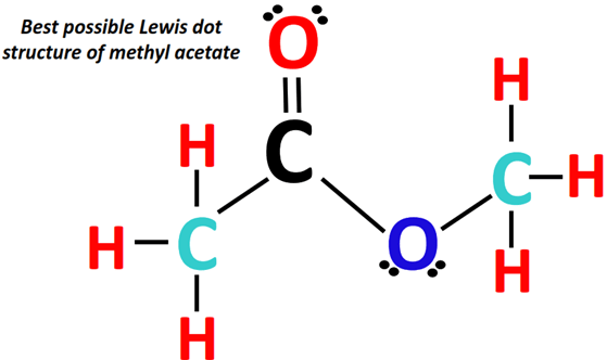 lewis dot structure of methyl acetate (CH3COOCH3)
